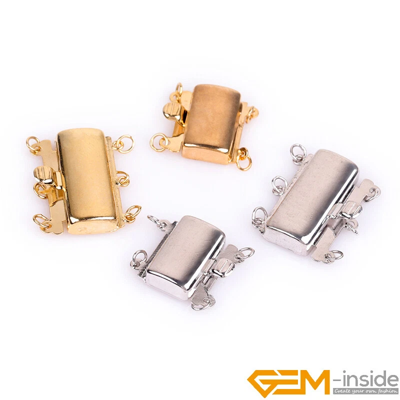 14K Yellow Gold Filled Layered Snap Box Pearl Clasp Jewelry Making Findings 1pcs - Image 1 of 4