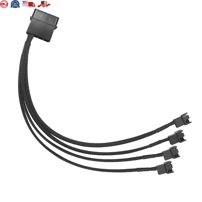Molex to 4 Pin Fan Adapter for 3 Pin 4 Pin PC Case 12V Cooling Fans Molex to Fan - Image 1 of 4