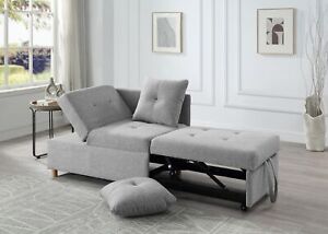 Single Sofa Bed w/Pullout Sleeper, Convertible Folding  Chair w/Lumbar pillow