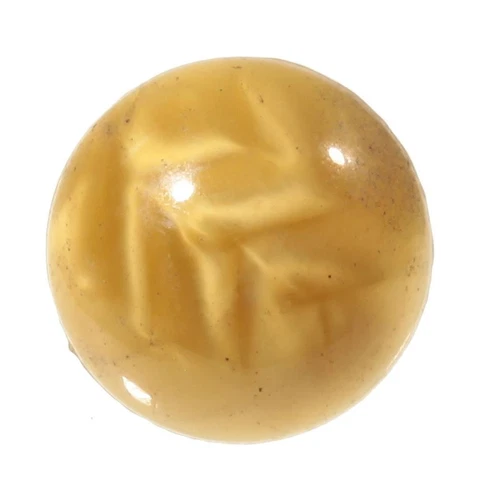 Victorian vintage Czech caramel satin chevron rosette shank glass button Cover