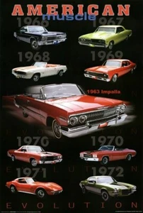AMERICAN MUSCLE POSTER Amazing Car Collage NEW 24X36 - Picture 1 of 1