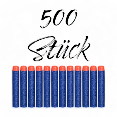 HAPPYHOURHERO Nerf Pfeile| Nerf Zubehör | Nachfüllset | Soft Pfeile 500 | Blau
