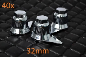 40x 32mm Chrome Plastic Wheel Nut Bolt ADR Cover Indicators Truck Trailer - Picture 1 of 3