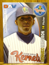 Cedar Rapids Kernels LEONARDO CALDERON 2008 Baseball Card