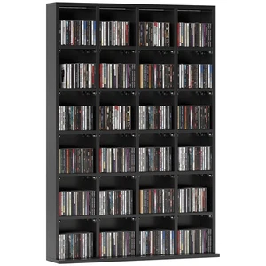HOMCOM DVD CD Media Storage Rack, Video Display Unit, 89 x 130.5 cm, Black - Picture 1 of 11