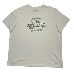 Life Is Good Crusher T- Shirt Mens XXL  Beige I’m Not Old I’m Classic Truck Dog - Picture 1 of 10