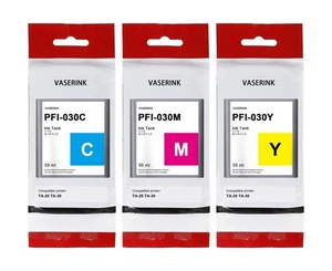 PFI-030 Ink Tank Set (3-Pack,1Cyan, 1Magenta, 1Yellow) VASRINK Compatible PFI... - Afbeelding 1 van 7