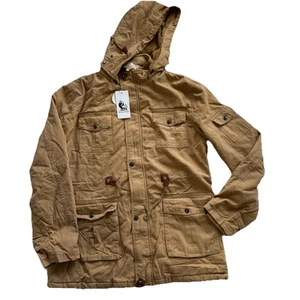 David Outwear Survival Cotton Jacket SIZE 2XL Tan NWT Pockets Faux Fur Lined - Picture 1 of 13