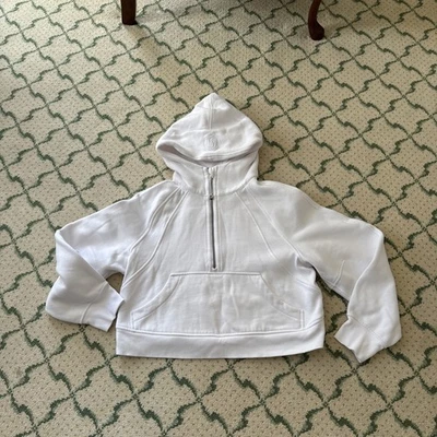 Lululemon Sz XS/S 42" Scuba Oversized 1/2 Zip Cotton Crop Hoodie White - Image 1 of 4
