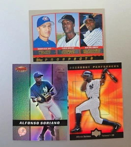 Alfonso Soriano 3 card Lot 1999 Topps Rc / 2000 Bowman's Best / 2001 Upper Deck - Picture 1 of 3