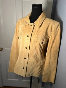 April Cornell Suede Tan Jean Jacket, Size Large, NWT - Picture 1 of 7
