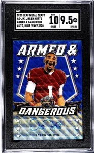 JALEN HURTS 2020 Leaf Metal Draft Armed & Dangerous /20 Rookie Auto SGC 10/9.5! - Picture 1 of 2