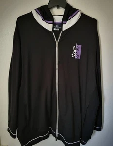 Psycho Bunny schwarzer Kapuzenpullover mit durchgehendem Reißverschluss für Herren Größe 3XL Big & Tall helllila aktiv - Bild 1 von 8