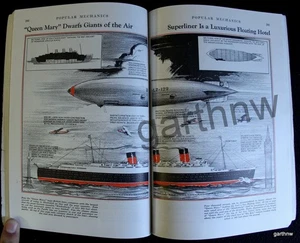 NORMANDIE & QUEEN MARY SHIPS 1937 PICTORIAL BATTLE OF THE OCEAN LINER COMPARISON - Picture 1 of 2