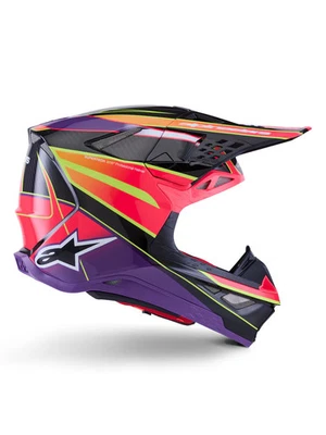 Alpinestars Supertech S-M10 Era Helmet Pink/Violet/Yellow Fluo XS - Image 1 of 4