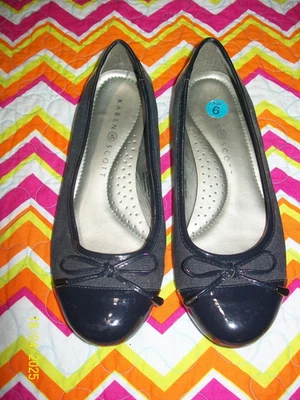 Karen Scott Rylee Women US 6M/36  M Blue Navy Denim Cap-toe   Flats Used - Image 1 of 4