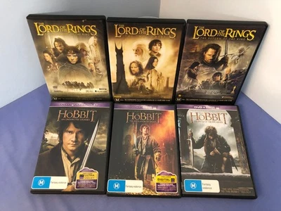The Lord Of The Rings Trilogy  & The Hobbit Trilogy DVD R4 Bundle - image 1 of 4
