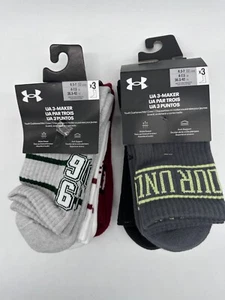 NUEVO PAQUETE DE 3 PARES DE CALCETINES ACOLCHADOS UNDER ARMOUR JUVENILES UA 3 FABRICANTES 4,5-7 - Imagen 1 de 17