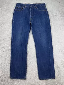 Vtg Levi's 501-0115 1980s Button Fly Denim Jeans Mens 33 Straight Leg USA Made - Picture 1 of 12