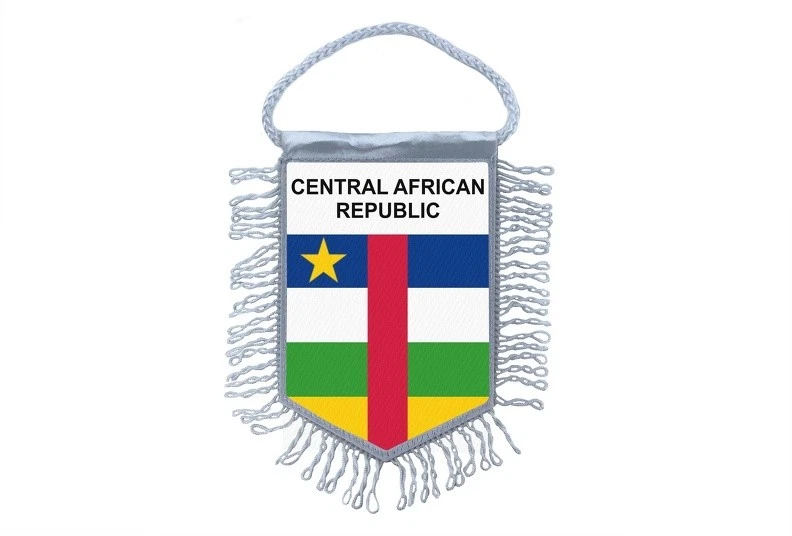 Bandiera bandierina auto Gagliardetto nazioni centrafricana - Immagine 1 di 1