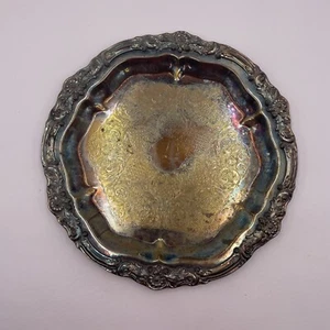 "Antigua bandeja redonda enchapada en plata de 19"" estilo victoriano de FB Rogers" - Imagen 1 de 6