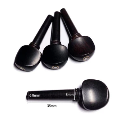 5 Sets Violin Ebony Pegs Peg fit 4/4 Size String w/ Parisan Eye Pegs 35mm Shaft - Image 1 of 3