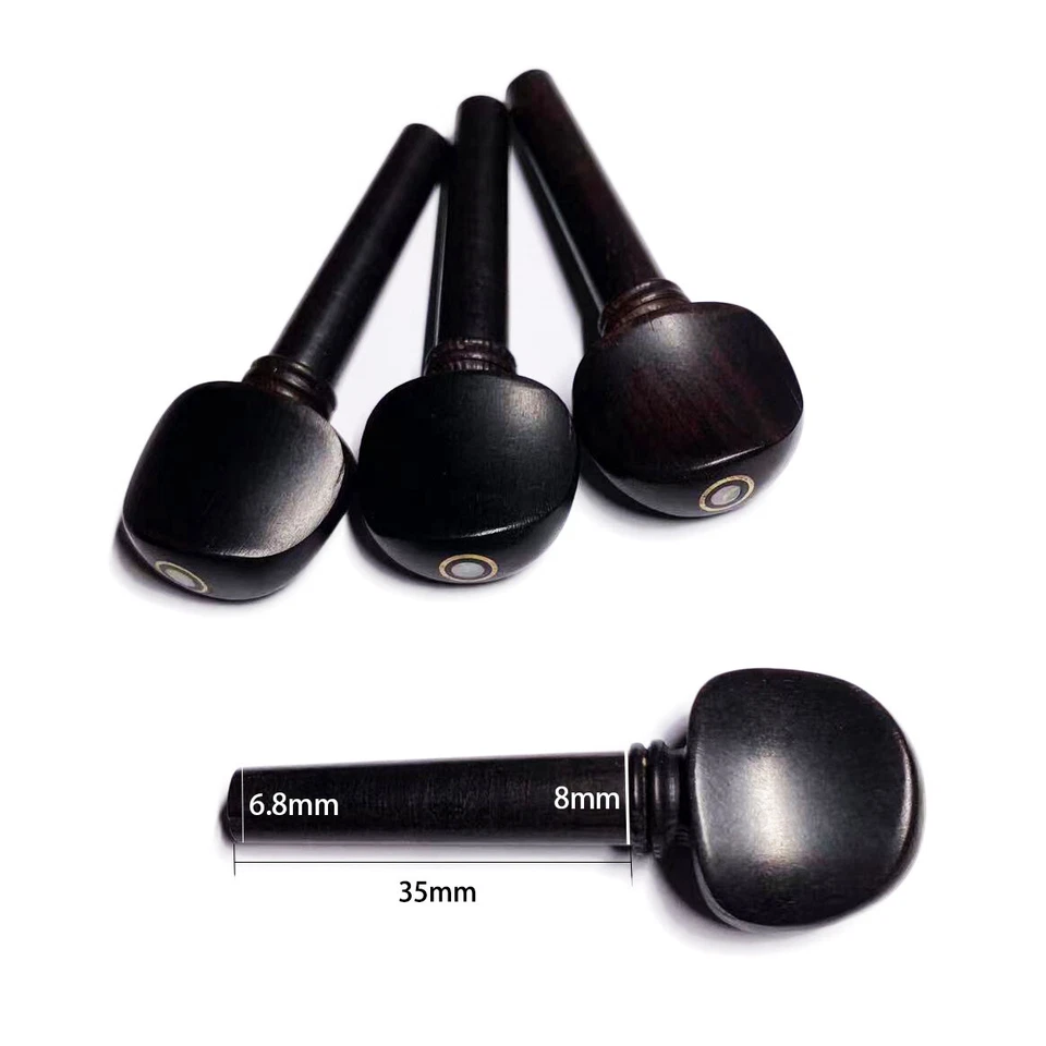 5 Sets Violin Ebony Pegs Peg fit 4/4 Size String w/ Parisan Eye Pegs 35mm Shaft - Image 1 of 3