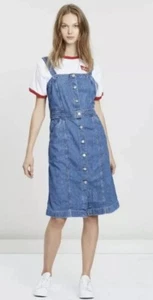 Levis Cherie Kleid hell mittel Stonewash 100 % Baumwolle Knopf vorne Kleid Gr. S neu! - Bild 1 von 6