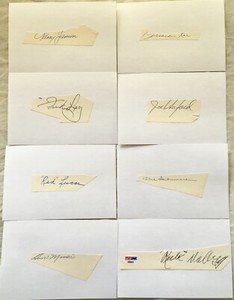 8 pitcher signed cuts Red Lucas Preacher Roe Hal Schumacher Rube Walberg PSA/DNA