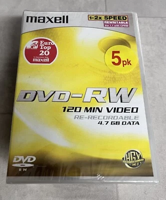 Maxell DVD-RW 120 Min Video Re-recordable 4.7 Data - Image 1 of 2