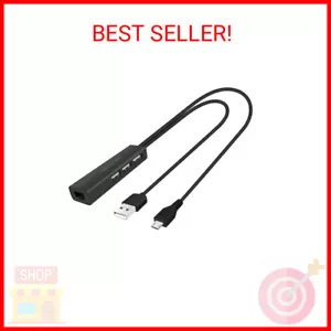 4 in 1 Ethernet Adapter and 3 Ports USB OTG Hub for Fire TV Stick 4K/Chromecast/ - Picture 1 of 2