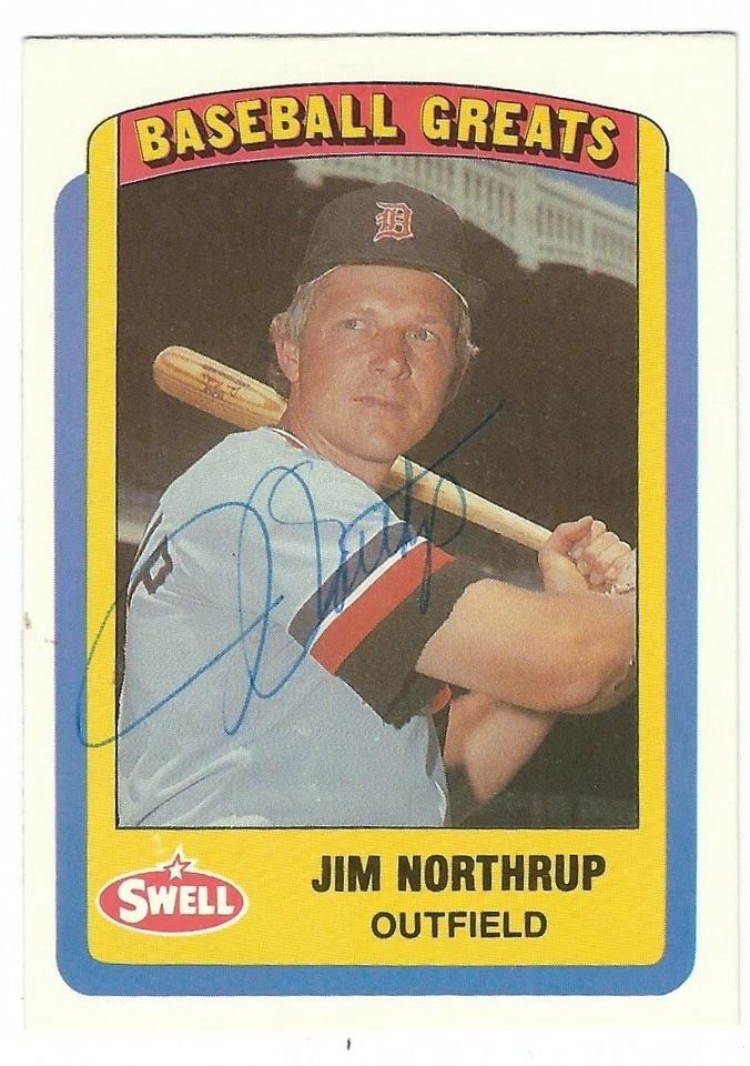 Autographed 1990 Swell JIM NORTHRUP Detroit Tigers card #78 w/ COA  - Image 1 of 1