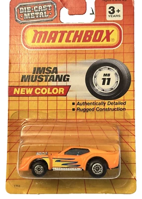 Caja de fósforos IMSA Mustang vintage 1/64 lanzada 1993 naranja con llamas Foto 1 de 4