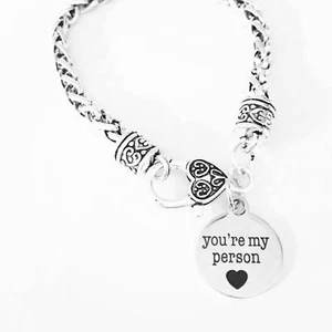 You're My Person Charm Bracelet Best Friend Sister Mom Friendship Gift Jewelry - Picture 1 of 2