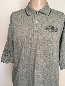 HARLEY DAVIDSON LAKELAND FLORIDA CHECKED POLO SHIRT Light Green Gray XL HARLEY - Picture 1 of 12