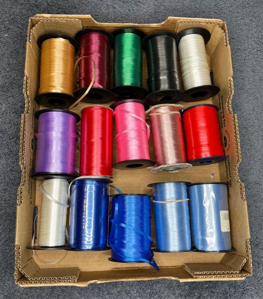 HUGE Lot of Mixed Curling Ribbon 15 Spools - Image 1 of 1