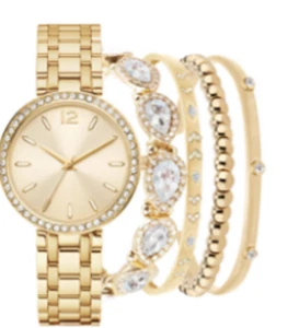 Jessica Carlyle Women's Gold-Tone Analog Watch 35mm & Bracelets Gift Set - Picture 1 of 1