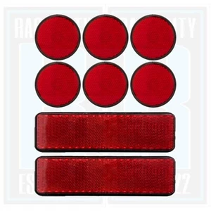 8er PACK MEHRZWECK REFLEKTOREN SELBSTKLEBEND ROT ANHÄNGER WOHNWAGEN REFLEKTOR - Bild 1 von 8