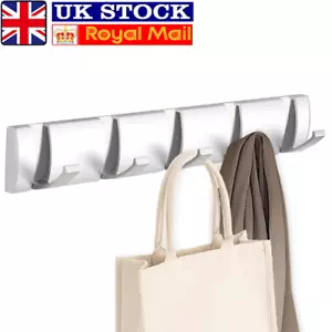 Coat Hooks Wall Mounted Rack Clothes Hanger Towel Rail Heavy Duty Foldable Hook - Picture 1 of 10