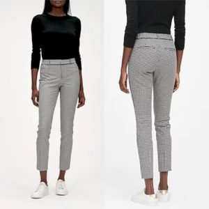NWT BANANA REPUBLIC $99 Curvy Sloan Bi-Stretch Black & White Houndstooth Size 6 - Picture 1 of 10