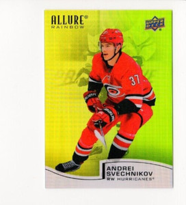 2021-22 Upper Deck Allure Andrei Svechnikov #R-55 Yellow/Green Rainbow Carolina