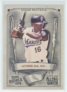 Topps Allen & Ginter 2021 - Edgar Renteria HH-19 Historical Hits Florida Marlins - Bild 1 von 2
