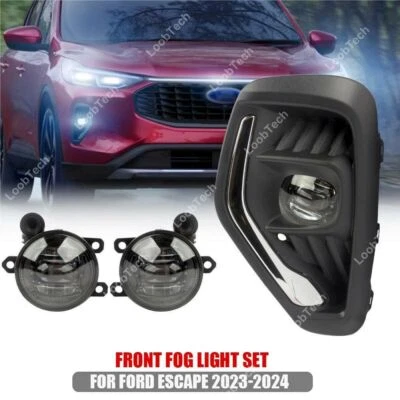 LED Fog Light Bumper Frame Cover Daytime Running Light For Ford Escape 2023-2024 - Image 1 of 4