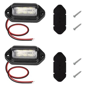 2 PCS White LED License Plate Light 6-SMD Waterproof Tag Lights 12V-24V DC La... - Picture 1 of 7