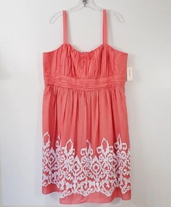 Neu mit Etikett Dressbarn Größe 18 W Spaghettiträger bestickt orange sonniger Tag Damenkleid - Bild 1 von 12