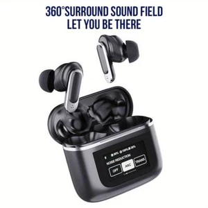 Auriculares Inalámbricos Bluetooth Pantalla Táctil Auriculares con Cancelación de Ruido - Negro y Dorado - Imagen 1 de 11