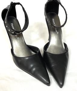 Zapatos de vestir Pierre Dumas negros con tachuelas y correa en el tobillo para mujer 6,5 cremallera trasera - Imagen 1 de 12
