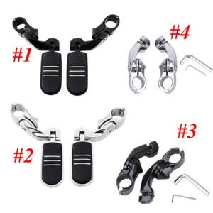 1.25" Adjustable Foot PedalsFootpegs Highway Pegs Engine Guard Clamps Motorcycle - Foto 1 di 27