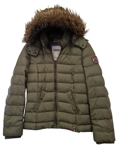 HILFIGER DENIM Daunen Jacke Damen Anorak Jacket Kurzmantel Winter Gr. M Khaki - Bild 1 von 4