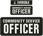 Community Service Officer Embroidery Patches 4X10 1X5 & 2X5  Hook White Letters
